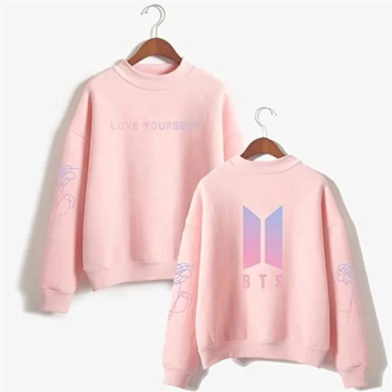 
High quality BTS sweatshirt for girls wholesale women custom sweatshirt 2020 hot sale crewneck sweatshirt set 
