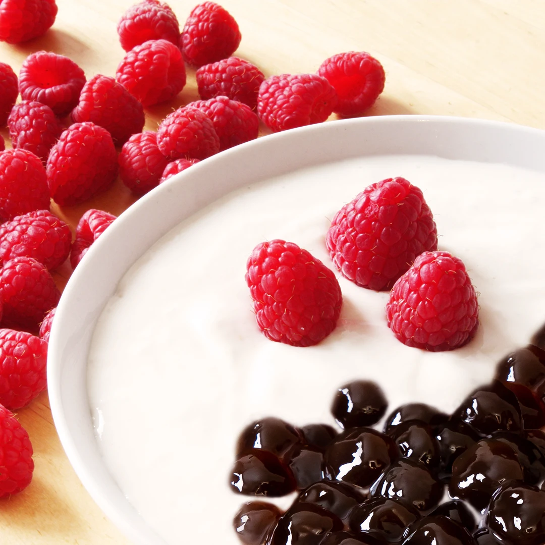 Порошок карамельного вкуса с незамороженными шариками топиока