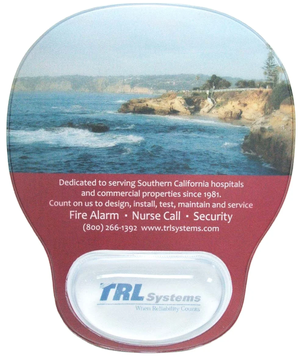 PVC mouse pad with wrist rest good for unique company gifts