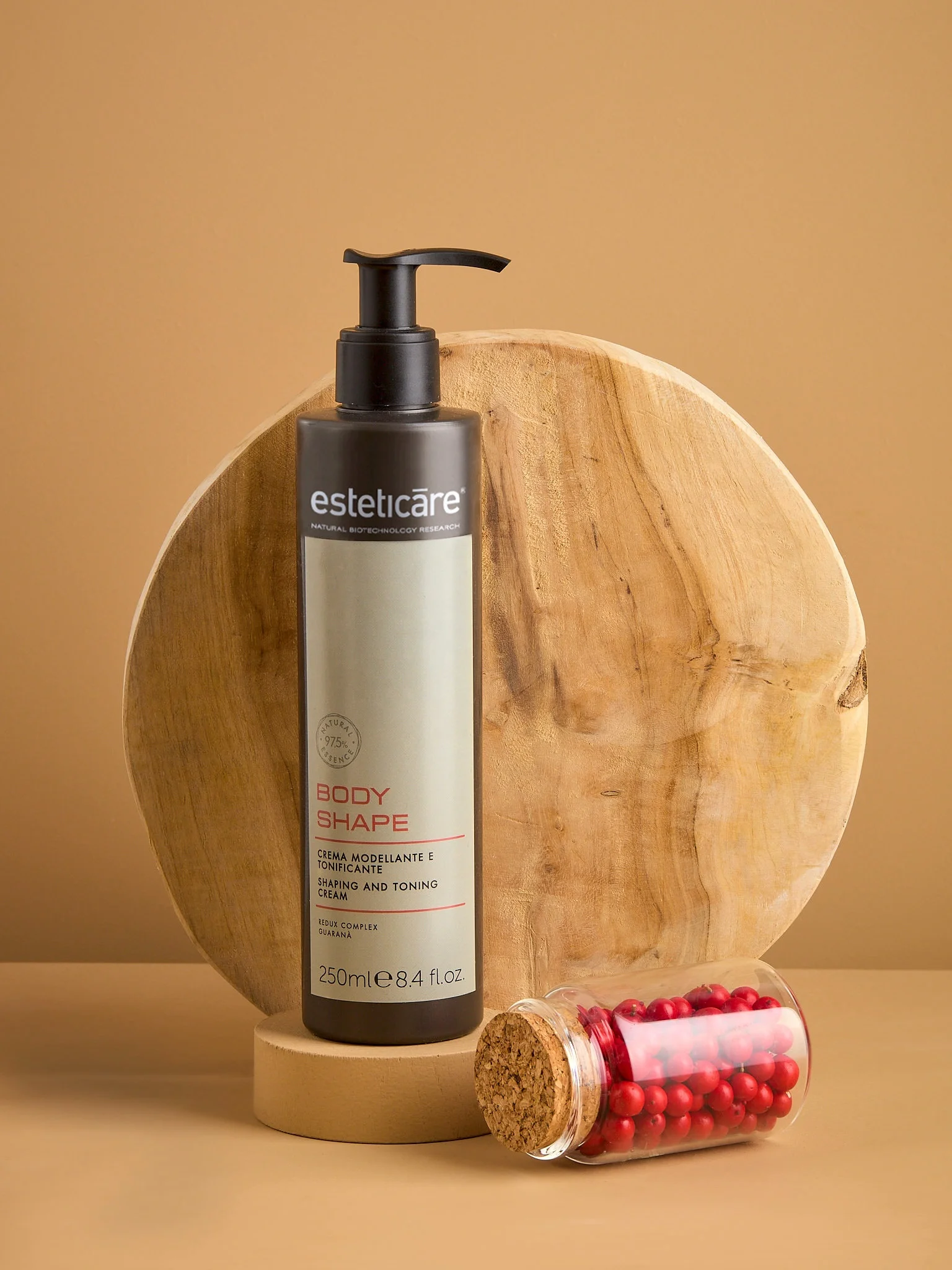 Shaping and toning cream 250ml body care guarana fragrance amber floral fat burning anti-cellulite Esteticare