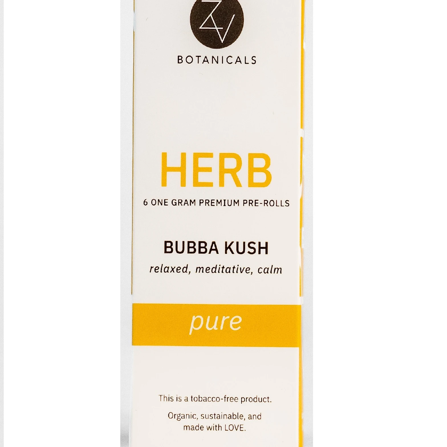 
ZV Botanicals Organic Pre Rolls Bubba Kush 6pk 13 Percent 