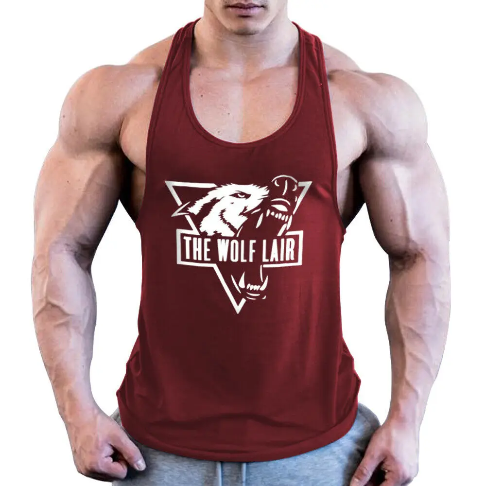 Mens Gym stringer vest high quality tank tops for gym sports bodybuilding with custom printing on cheap prices form manufacturer