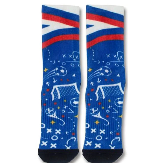 Пользовательские спортивные ткань отводящая влагу кофе пряжи 3D бесшовные носки с чемпионата мира по футболу шаблон