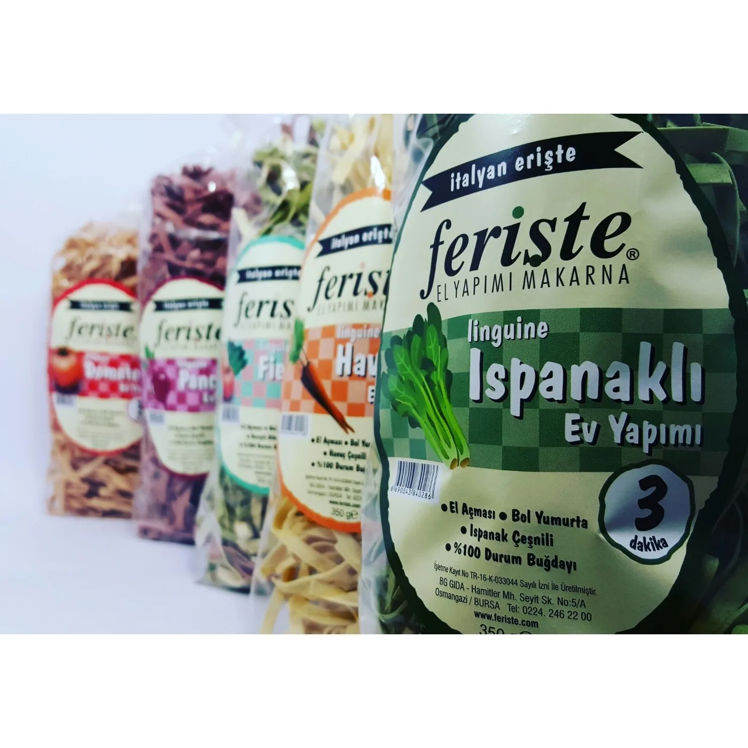 Brand New Wholesale 200gr Organic Durum Wheat Fettuccine Italian Pasta With Turmeric