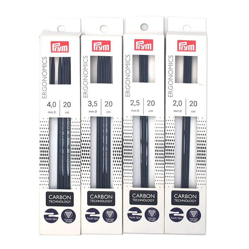 Prym Ergonomics 194223 3.5mm/20cm Carbon Double-pointed Knitting Needles Crochet Hook Yarn Crafting