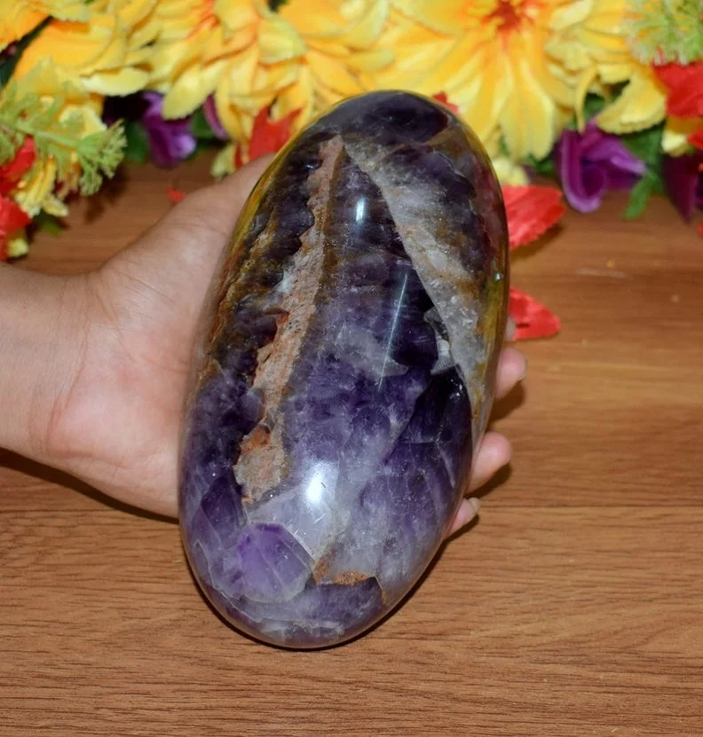 Amethyst crystal shiva   lingams  chakra  balancing healing lingams