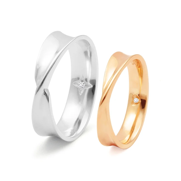 Taiwan Jewelry Silver Couple Ring With Love