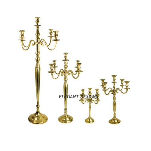  Золотые 5 светлых настольных подсвечников для торжественных мероприятий и свадебных декораций канделябры с латунным покрытием металлический канделябр