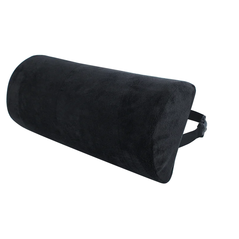 Multifunctional lumbar cylinder support memory foam pillow back cushion with straps
