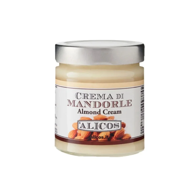 Italian high quality ready to eat Siciliy food sweet topping190 g glass jar almond cream for seasoning