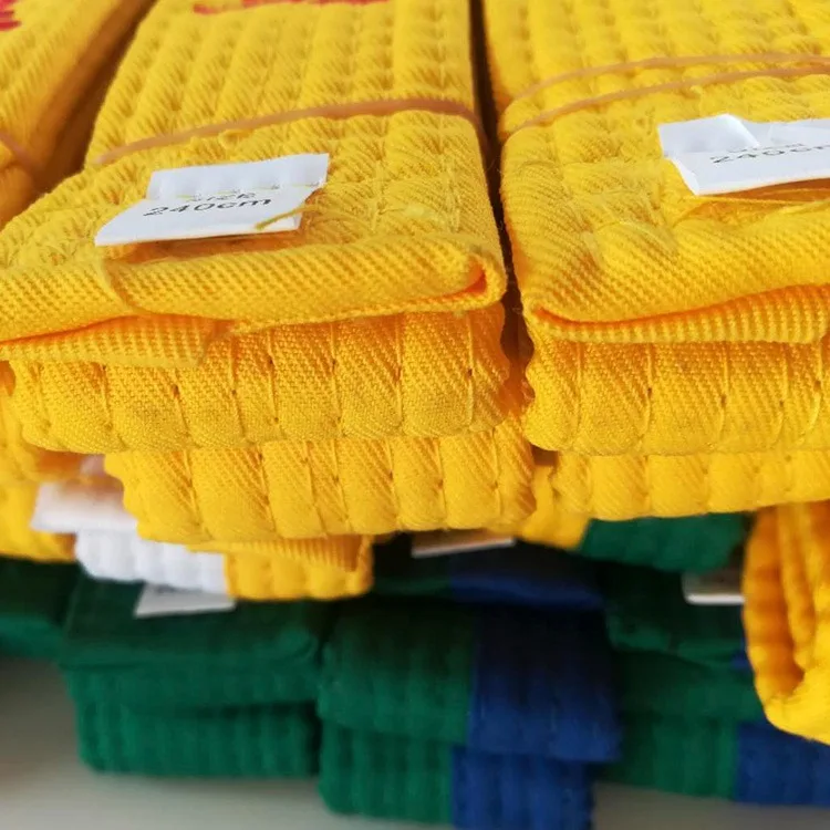 Оптовая продажа разноцветные ремни дзюдо для боевых искусств черный пояс тхэквондо школы dojo