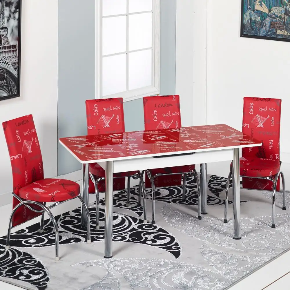 
Стеклянный обеденный стол с функцией автоматического складывания, черный, белый 