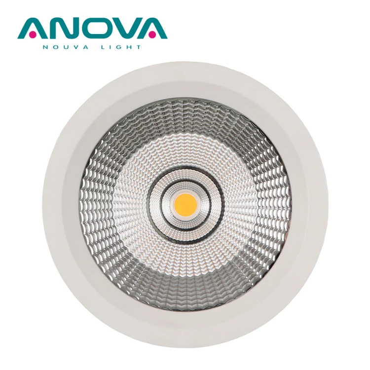 IP65 Aluminum 40W COB LED Spotlight CRI 90 Hole 210mm round Recessed anti glare waterproof Downlight