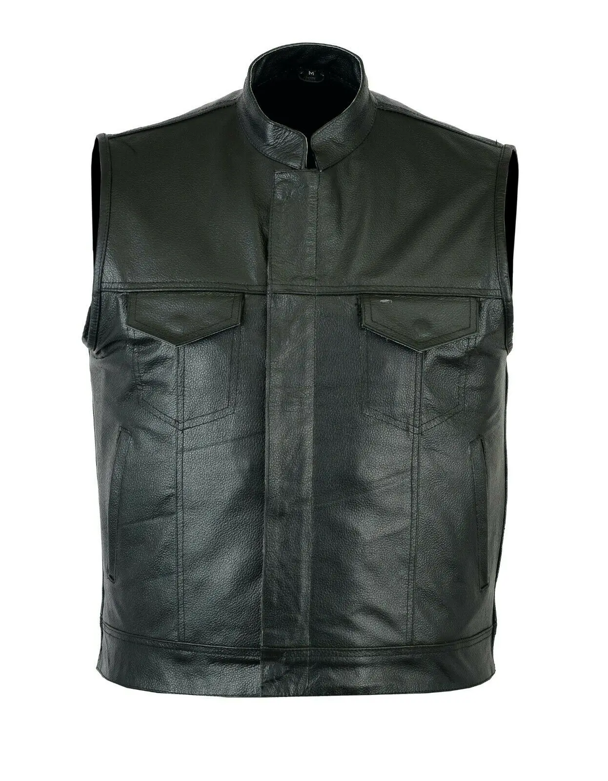 Custom Vest hot sale Mens Motorcycle Biker Sons of Anarchy Genuine Leather Vest Waistcoat Top Quality