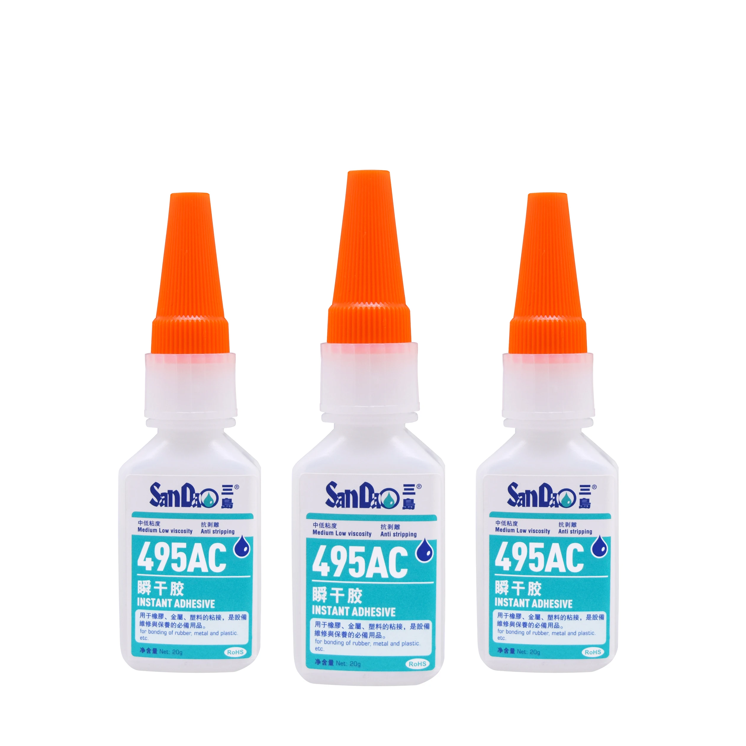 Free Sample SD495AC GP Metal Glass Plastic Bonding Ethyl Cyanoacrylate Fast Drying Adhesive Instant Super Glue