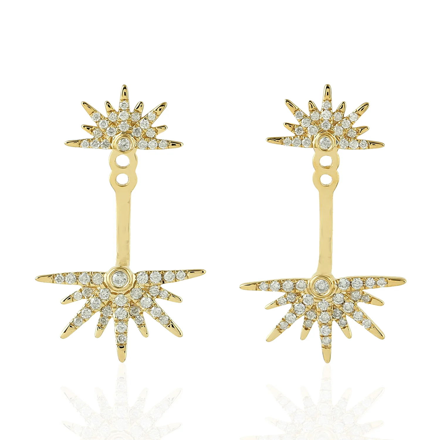 Серьги-подвески с танзанитом, 18 К, желтое золото