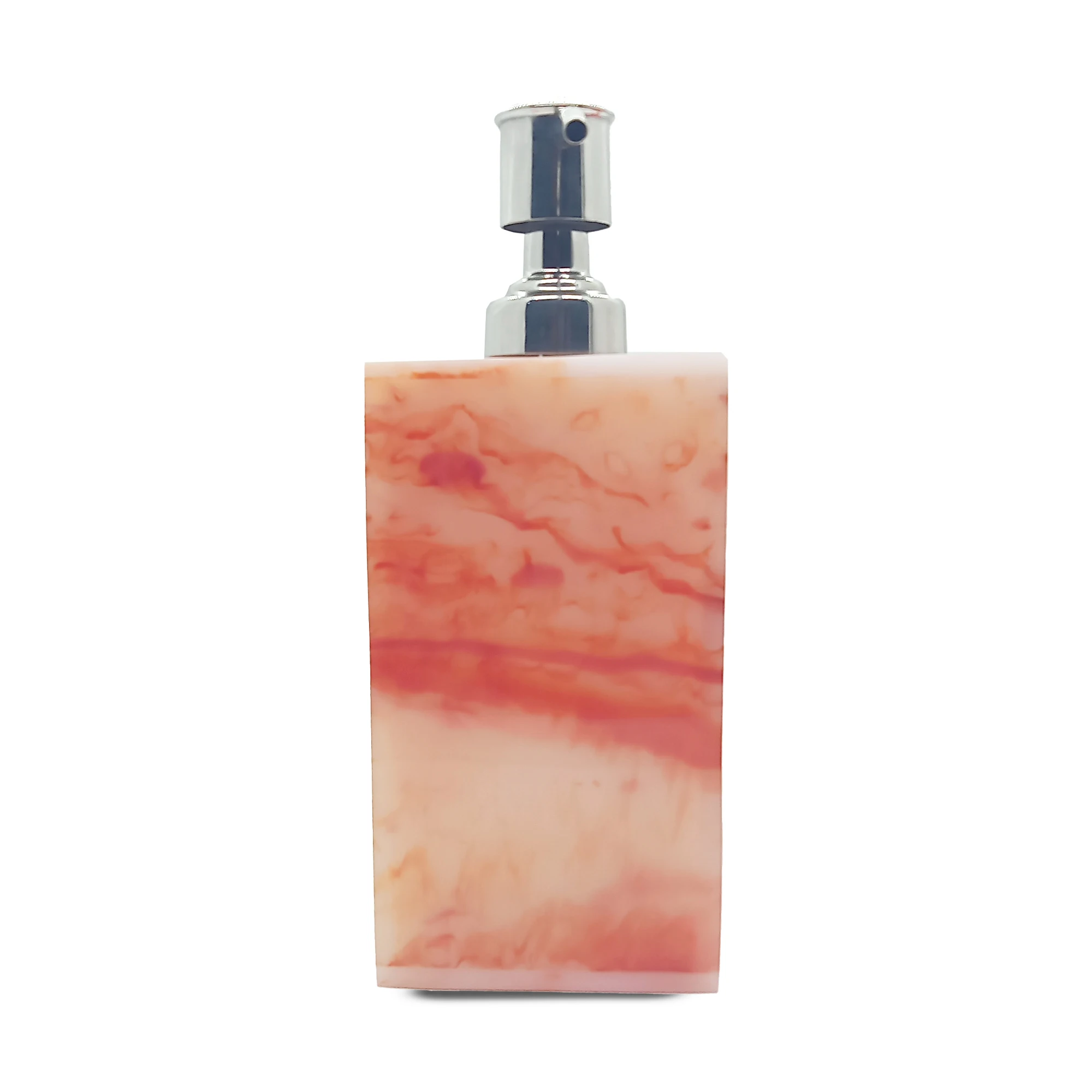 Resin Luxurious Bathroom Set Marble Look Bathroom Accessories Set 4 Pieces Dispenser Toothbrush Holder Towel Tray  Soap Dish