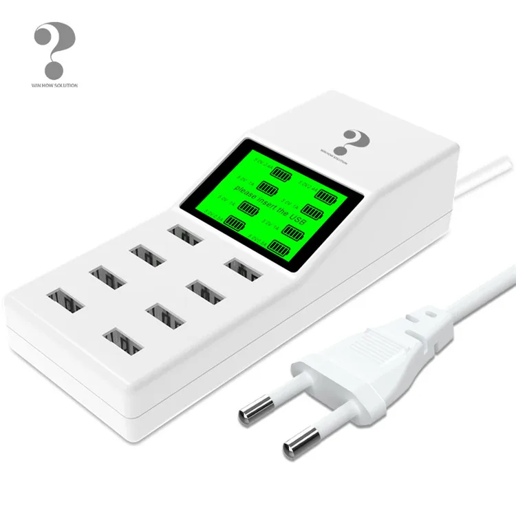 
Universal Smart Multi Port Usb Charger 8 Port Charging Station with LED display For Mobile Phone 