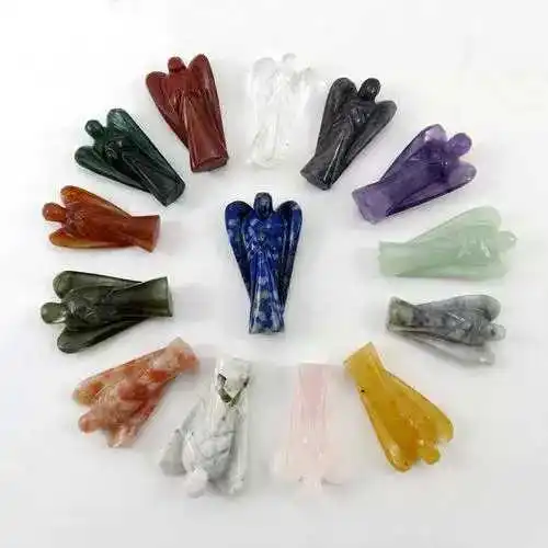 wholesale MIX ALL CRYSTAL HOLY ANGELS /NATURAL CRYSTAL AGATE HAND CARVED PREMIUM QUALITY ANGELS