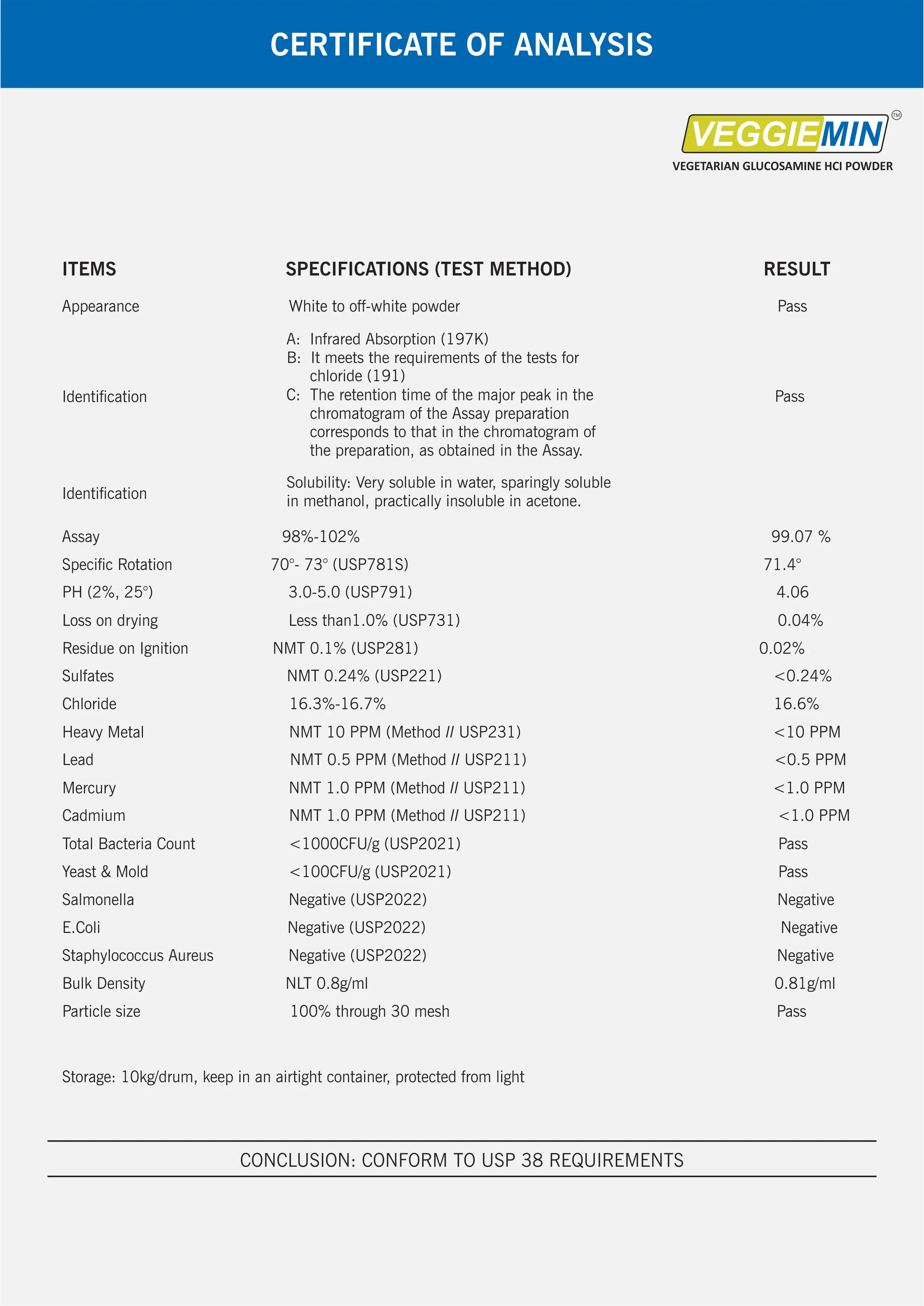
ISO and GMP Certified 100% Vegetarian Glucosamine Hydrochloride Powder Available for Bulk Buyers 