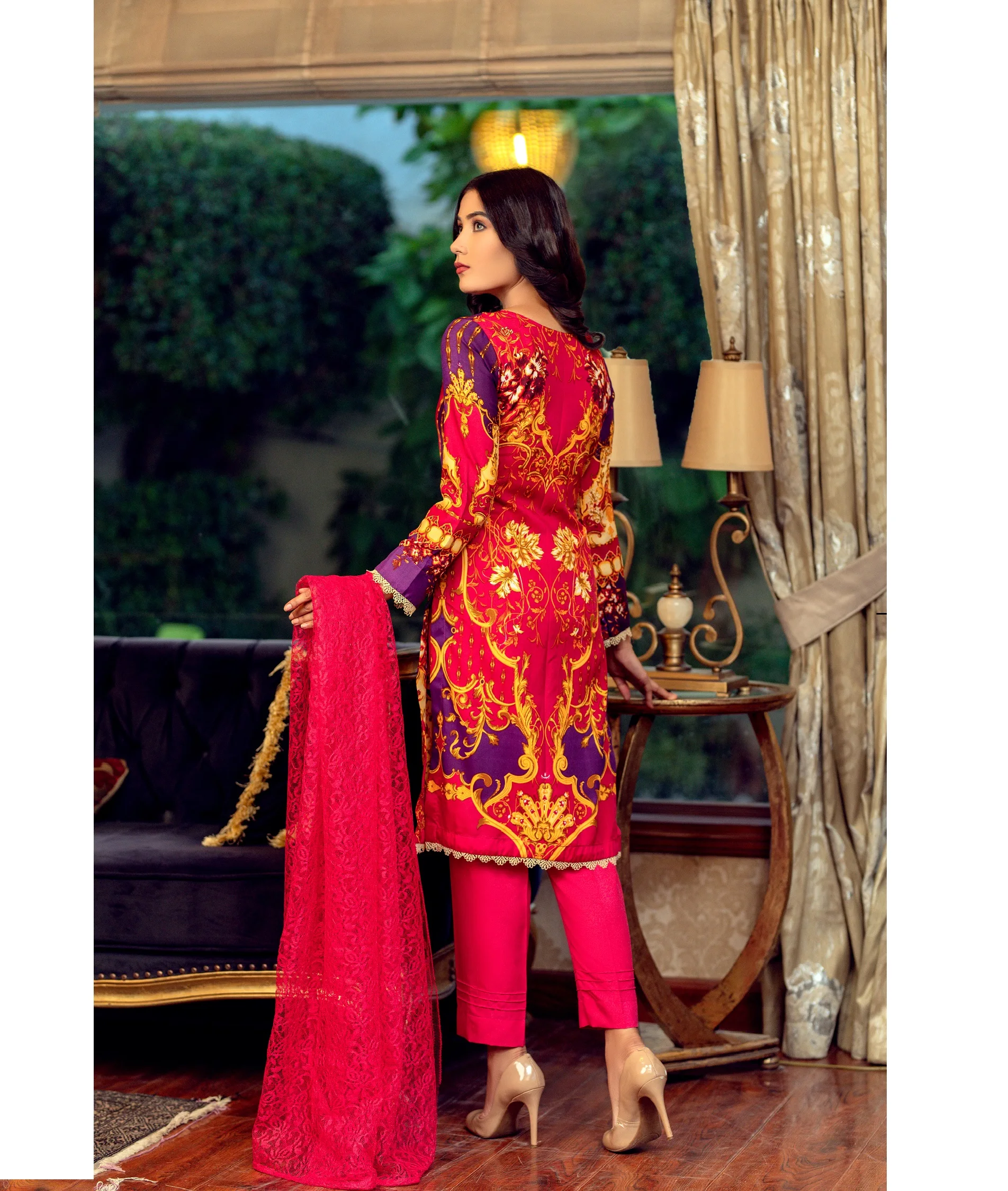 High Quality Ladies 3 piece Shirt Dupatta Trouser Unstitched formal suit 1 X16  Premium Quality Packaging VOL 16