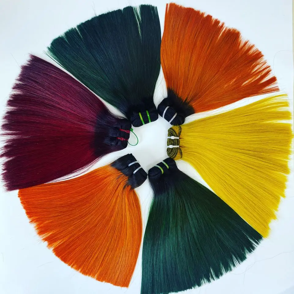 Top sale 100% Human Hair Color hair Silky Straight  Weft Hair made in Vietnam