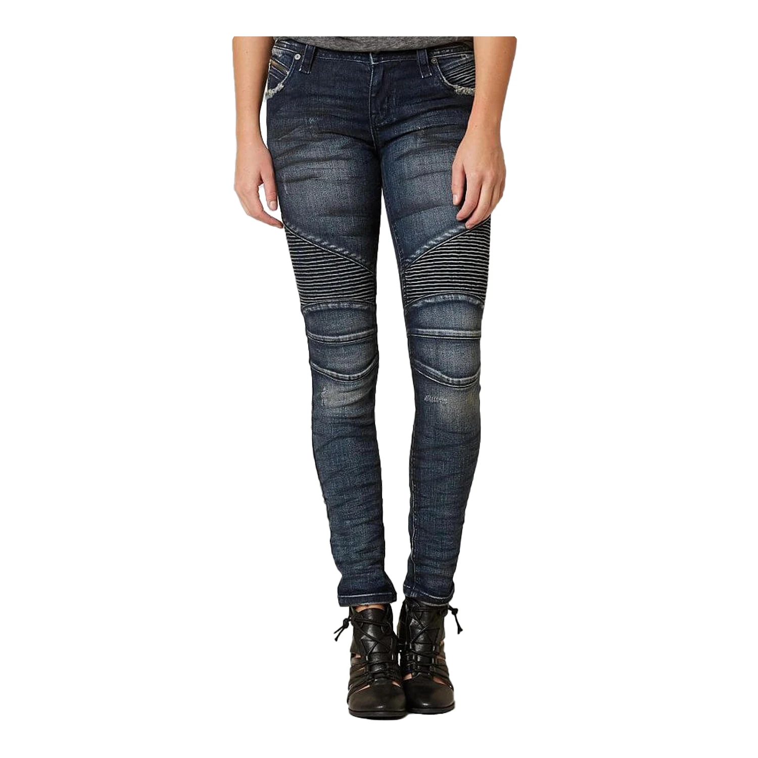 Motorbike quilted style Kevlar lining jeans for women, CE Level 2 Protective jeans for girls, Prime Protection