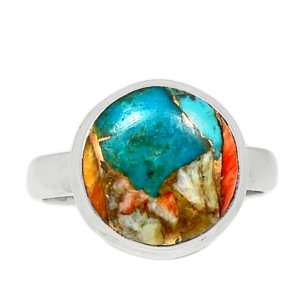 Кольцо с бирюзовым камнем Kingman ювелирное изделие ручной работы из стерлингового серебра 925 пробы