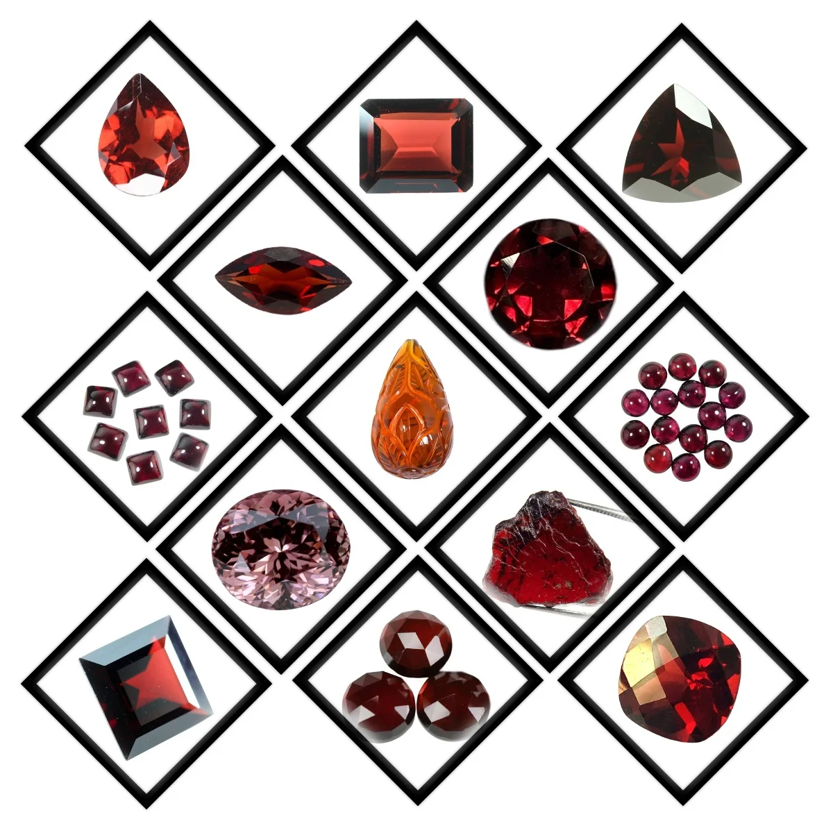  5x7 мм грушевидный натуральный гранат граненый камень