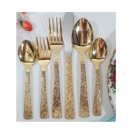 Latest Design Brass Cutlery Set Superior Quality Gold Color Cutlery For Wedding And Party Use