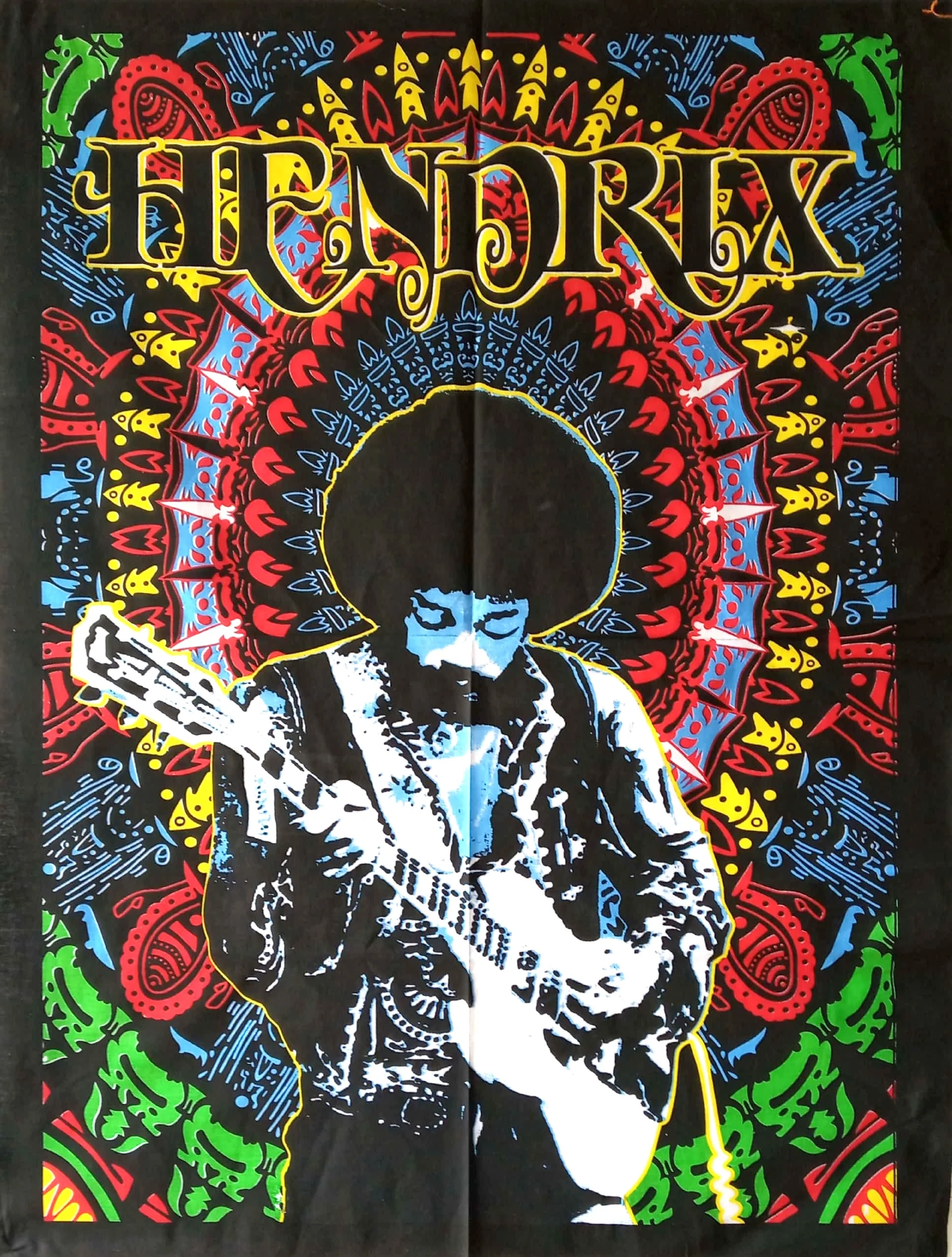 Wall Hanging Tapestry Beautiful Multiple Color Handmade Small Poster Jimi Hendrix Guitar Cotton