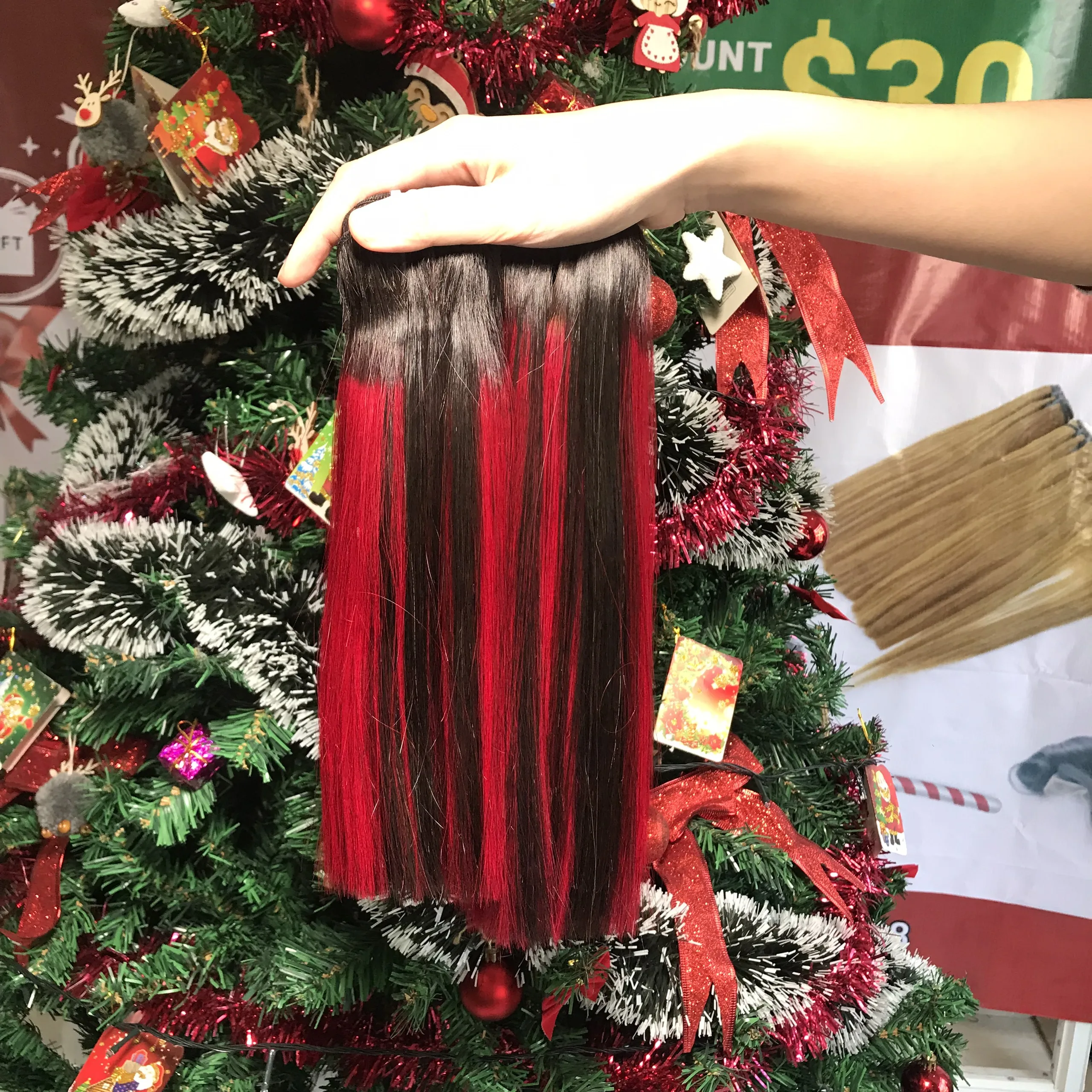 Прямые человеческие волосы для наращивания и сочетания волос с 100% выровненными кутикулами