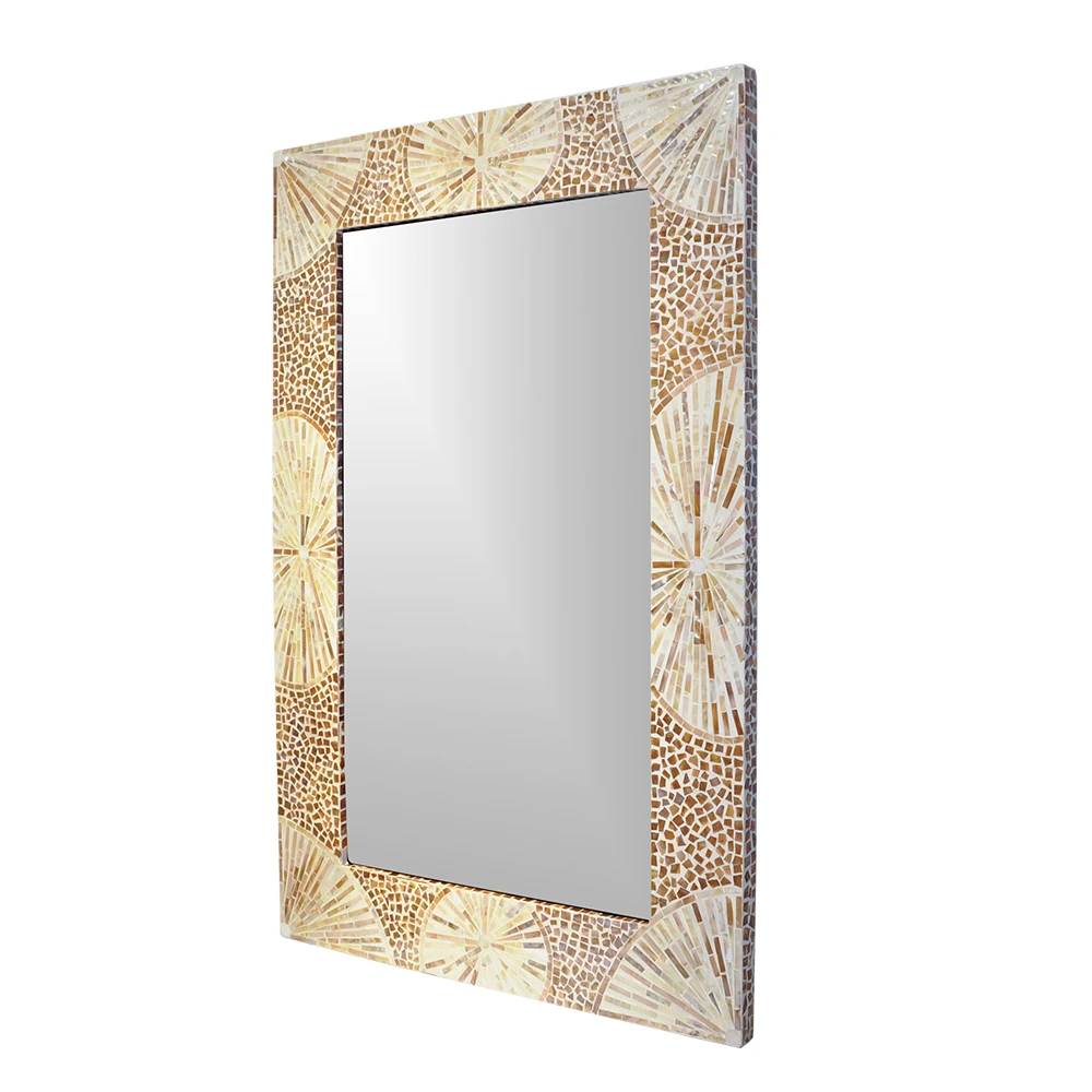 Handicraft High Quality mother of pearl mirrors wall mirror decoration decorative mirror 100% nature