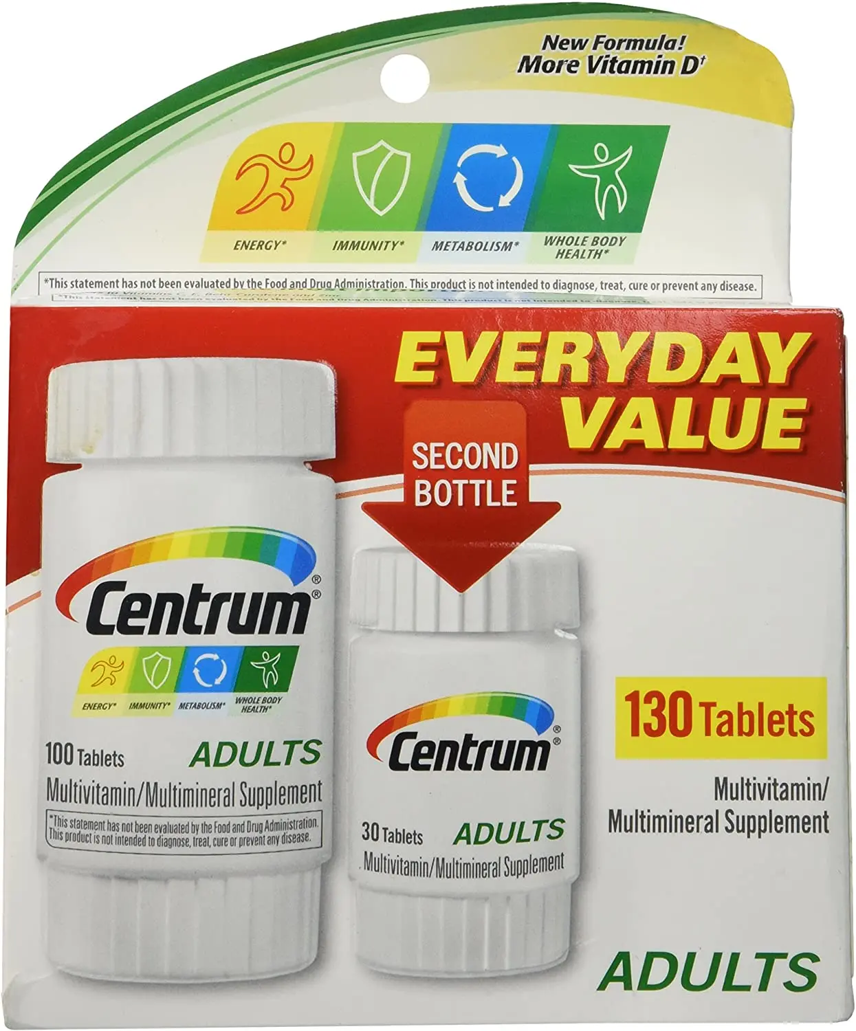 Centrum Adult Under 50 Pack Size of 100+30 Tablets