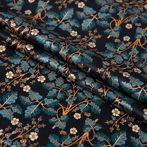 
Printed satin silk fabric 100% silk fabric with custom print 