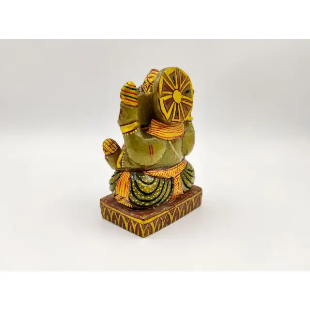 Religion Art 2022 Dark Green Aventurine Painting Ganesh Lord Ganesha Vinayaka Ganapati Statue  Painting