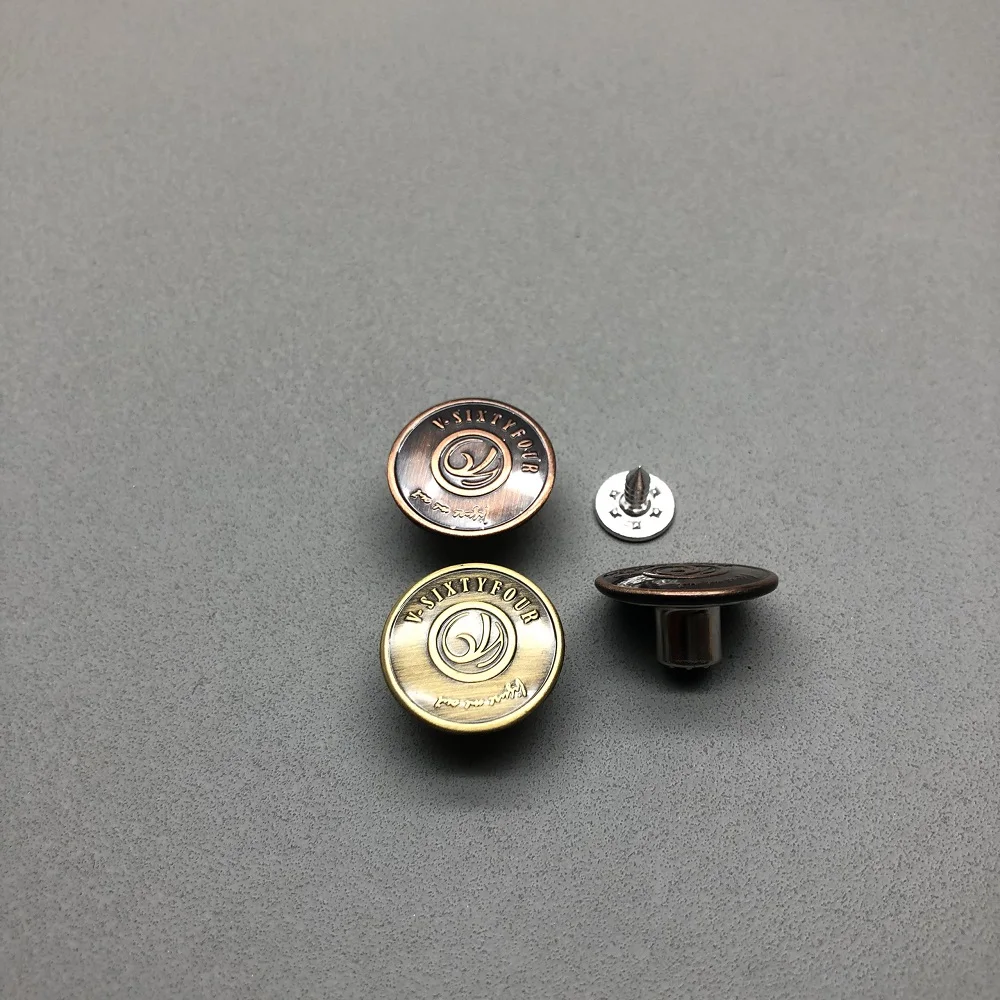 Высококачественные обычные джинсовые пуговицы круглой формы с плоской задней стороной и размером 28 л (17,8 мм) из Вьетнама