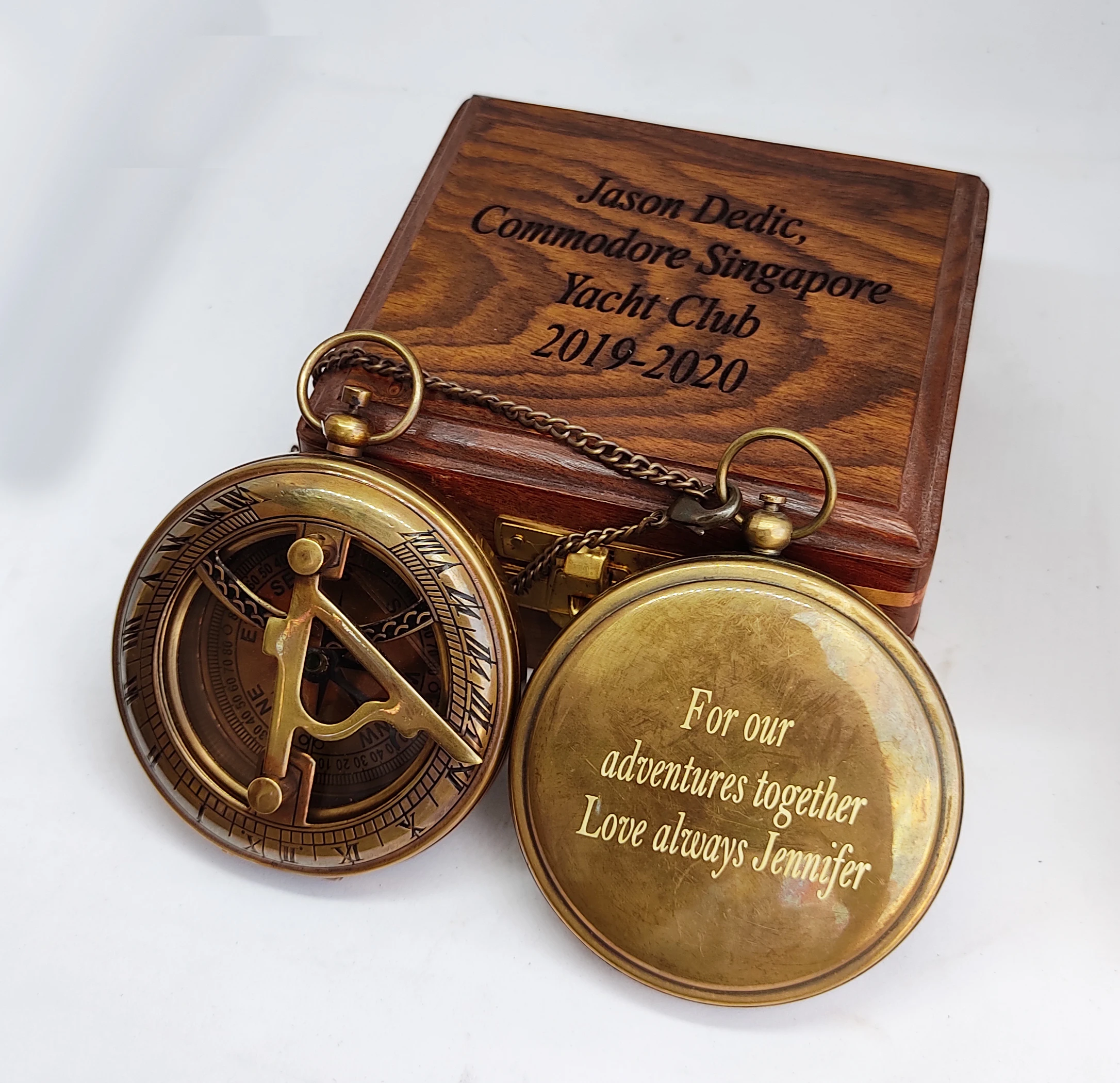 Морской античный солнечный компас Подарок на годовщину латунный гравированный Компас для кемпинга и пешего туризма