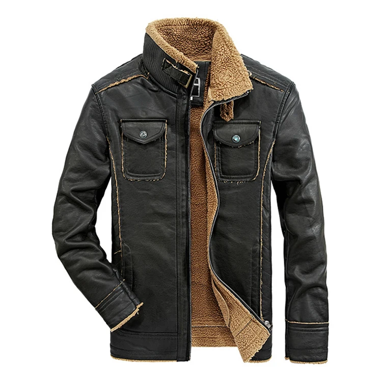 Новейший продукт оптовая продажа одежда модные зимние кожаные куртки мужская кожаная куртка оригинальная коричневая