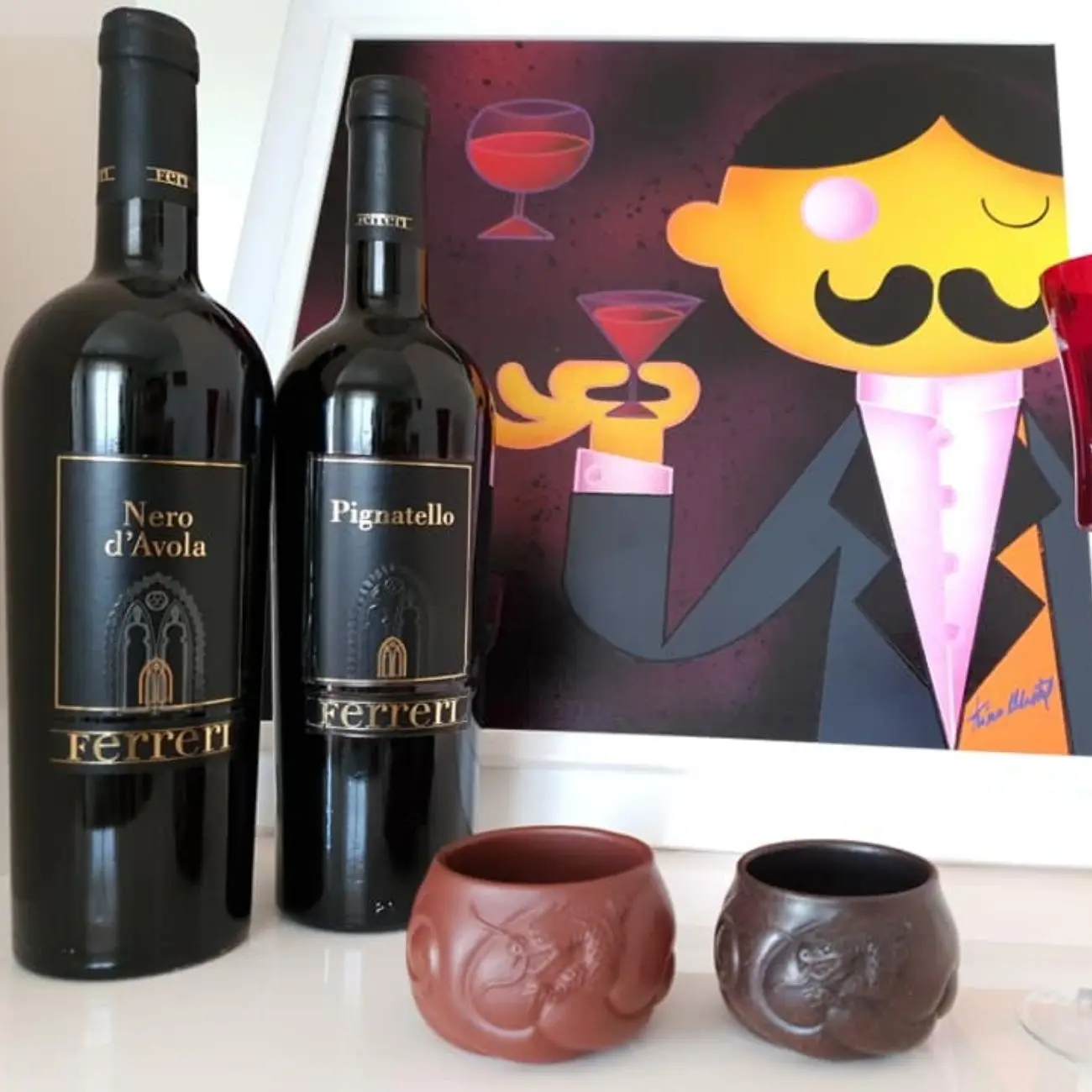 FERRERI tradition new mix of high quality Red and Rose wine for table and shop 750 ml Grape Pignatello Italy High Quality