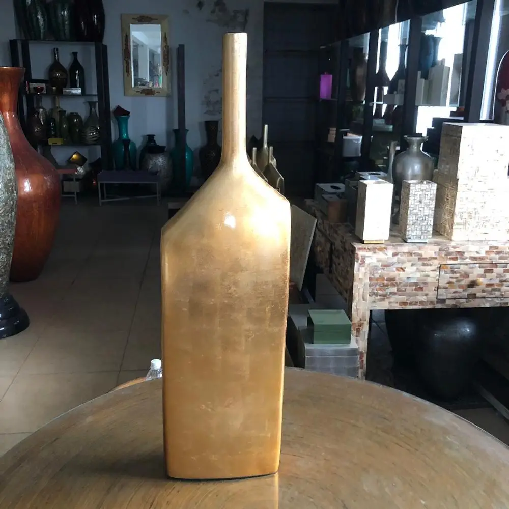 Best selling high quality new design lacquer vases with gold color from Vietnam