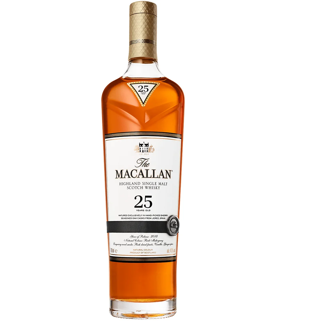
Distilled 25 years old The Macallan Highland Single Malt Scotch Whisky 