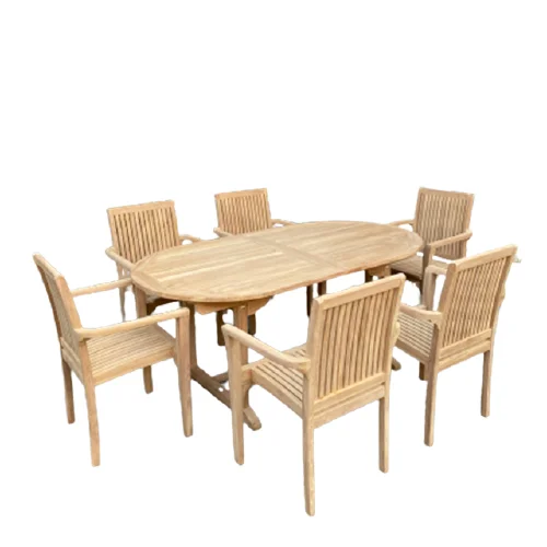 Высококачественный садовый набор Double Ext 6 уличная мебель из массива тикового дерева