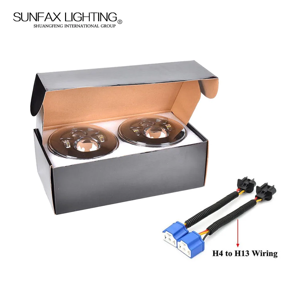 
USA hot selling 7' 7 inch high low beam car accessory led headlight with DRL and Yellow Turning light 