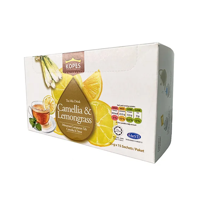 Premium Quality Herbal Tea Camelia & Lemongrass Flower Tea Mix Drink Health Instant Tea Sachets [25g x 15 Sachets]