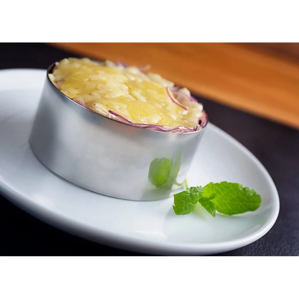 Round Shape Stainless Steel Metal Tart Rings Cake Rings Food Stacker