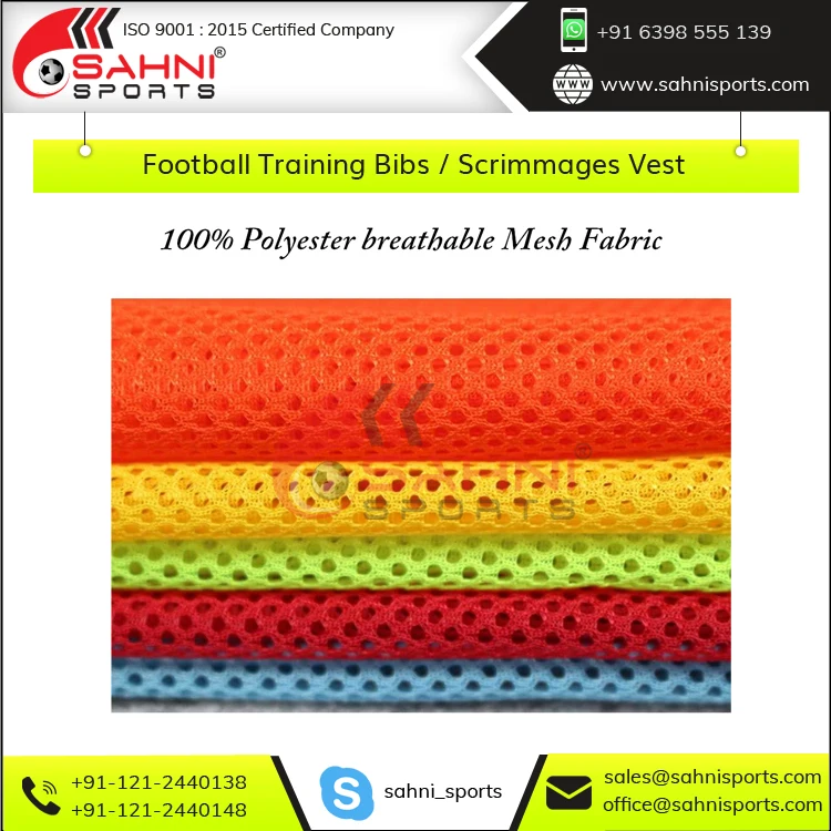 Дышащие Слюнявчики для футбольных тренировок из 100% полиэстера/жилет мяча доступны в форме V и U-образной формы
