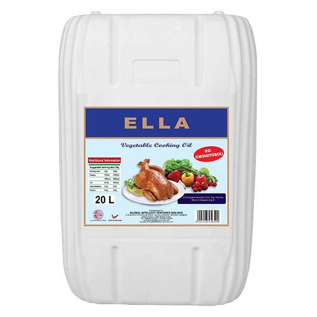 Ella cooking oil from Malaysia size 25 L  jerrycan White/ Yellow  cheapest vegetable cooking oil from Malaysia wholesale price