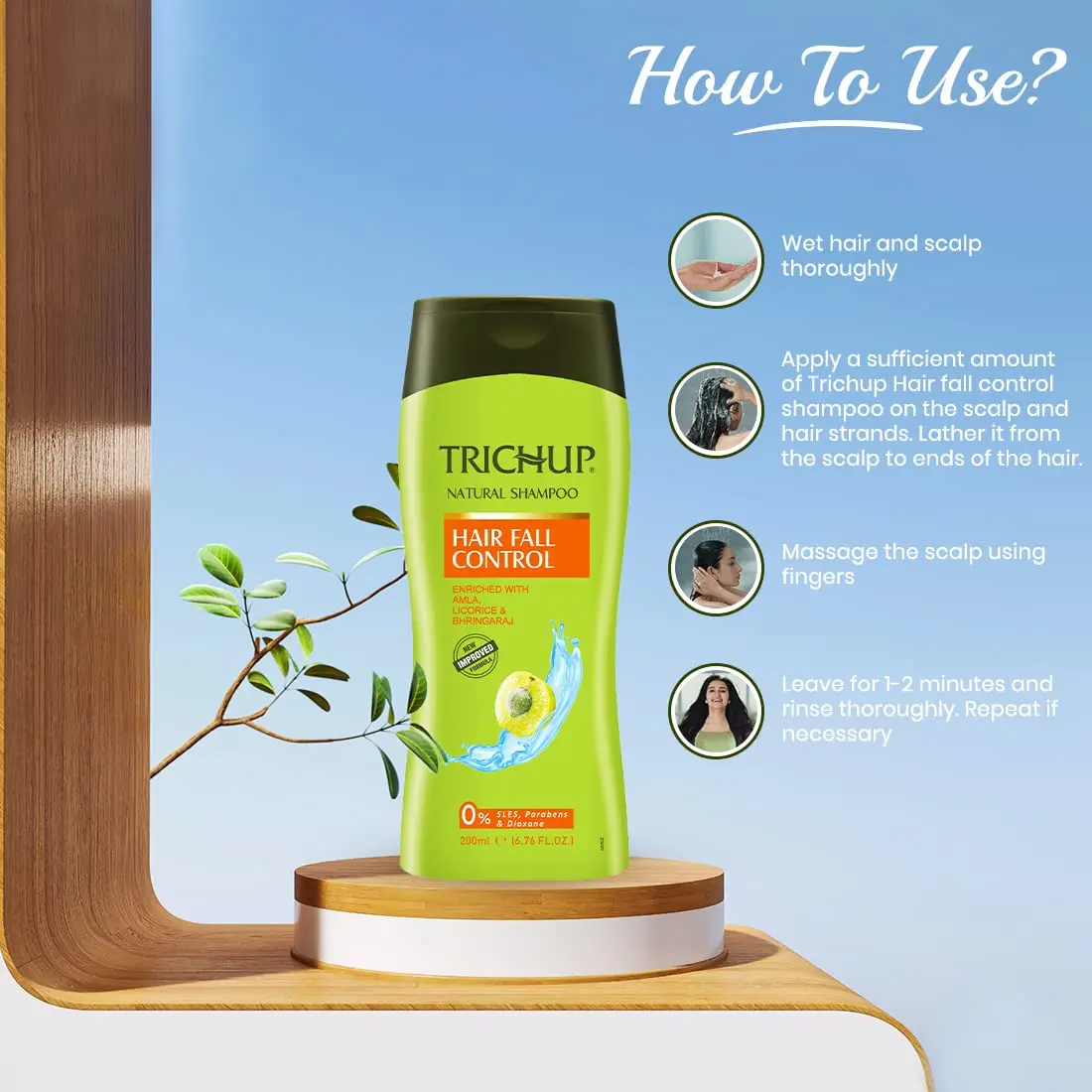 Trichup Amla Bhringraj Enriched Hair Fall Control Oil Shampoo Cream Premature Hair Falling Prevention Conditioner