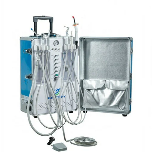 Горячая распродажа! Портативный блок всасывания с воздушным компрессором, лампа отверждения УФ LED свет для снятия зубного камня 2 портативная стоматологическая установка GU-P206S